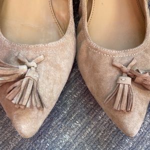 J Crew tan suede leather flats, size 7.5